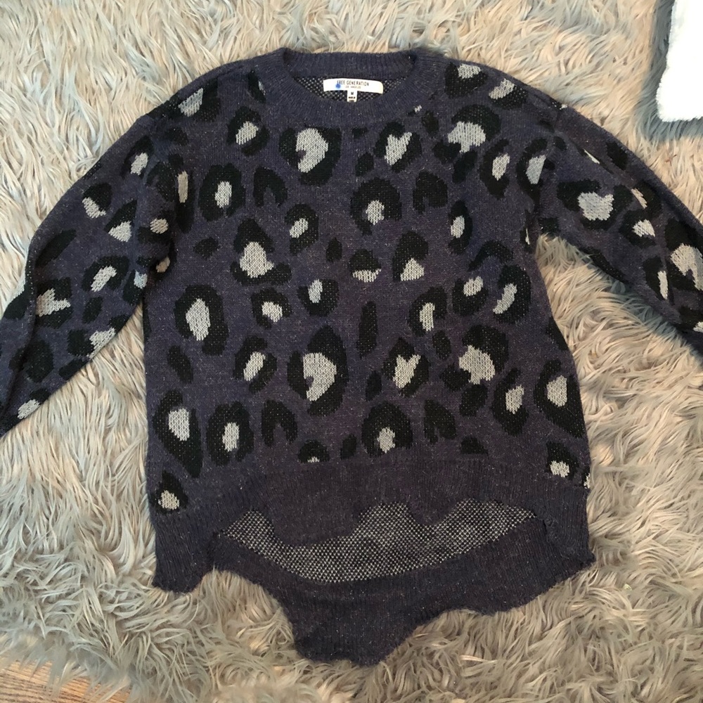 Dark blue cheetah sweater